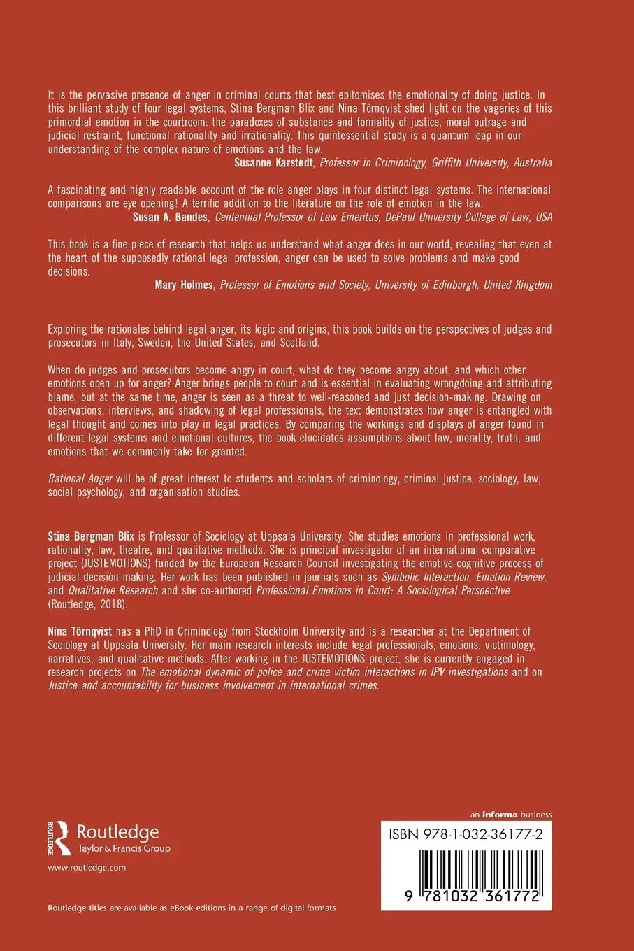 Rückseite: 9781032361772 | Rational Anger | An International Comparison of Legal Systems | Buch
