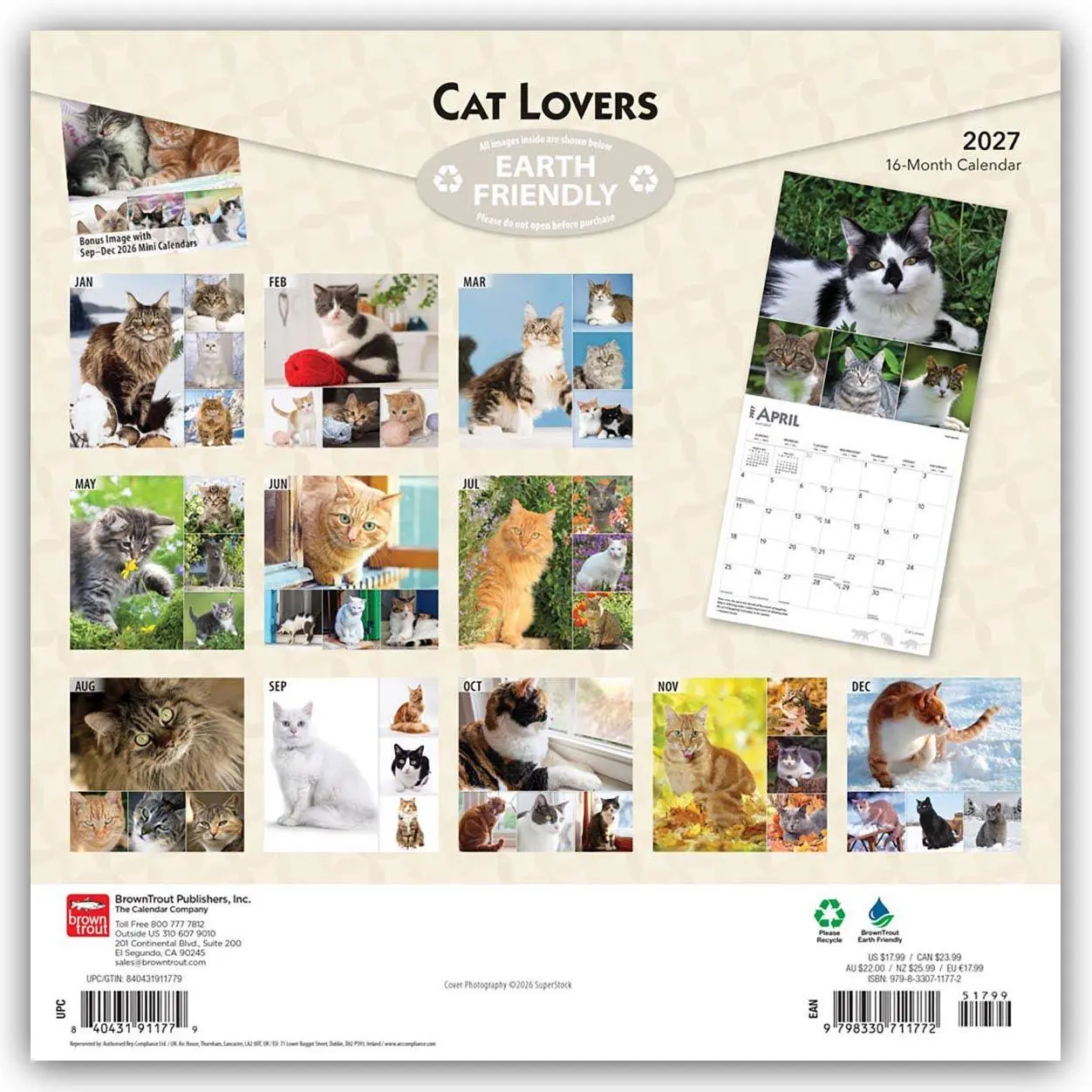 Rückseite: 9798330711772 | Cat Lovers - Katzenliebhaber 2027 - 16-Monatskalender | Publishers