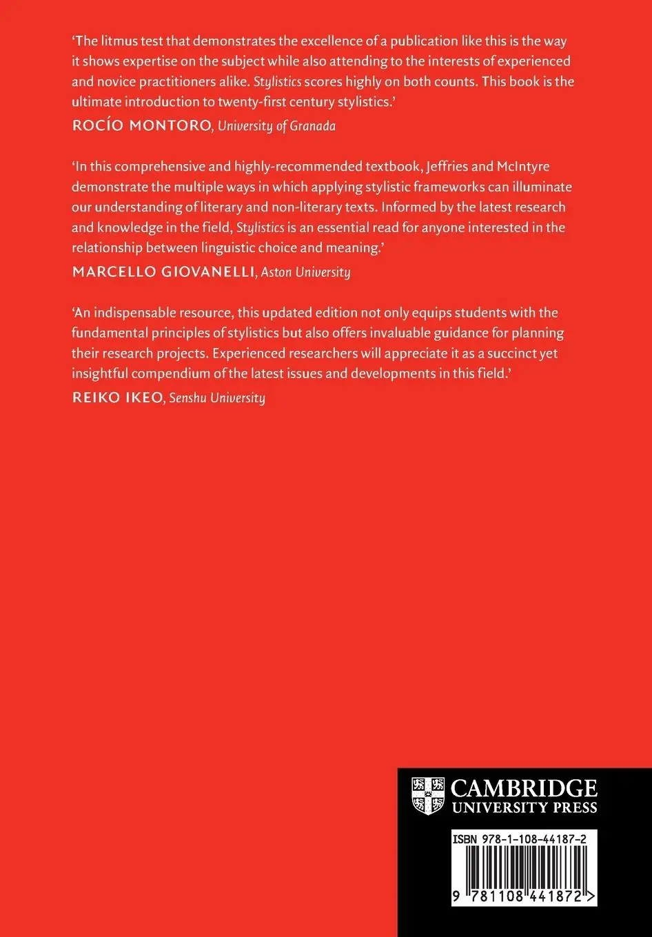 Rückseite: 9781108441872 | Stylistics | Lesley Jeffries (u. a.) | Taschenbuch | Englisch | 2025