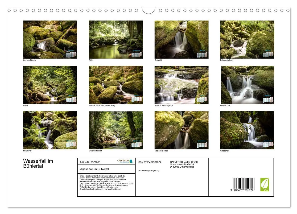 Bild: 9783457581872 | Wasserfall im Bühlertal (Wandkalender 2026 DIN A3 quer), CALVENDO...