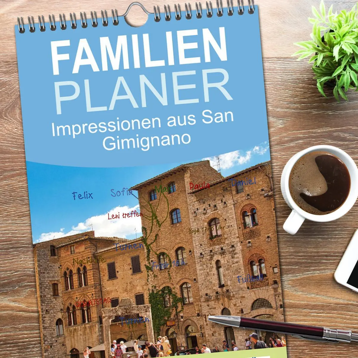 Bild: 9783516501872 | Familienplaner 2026 - Impressionen aus San Gimignano mit 5 Spalten...