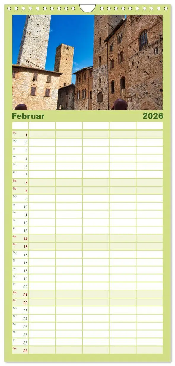 Bild: 9783516501872 | Familienplaner 2026 - Impressionen aus San Gimignano mit 5 Spalten...