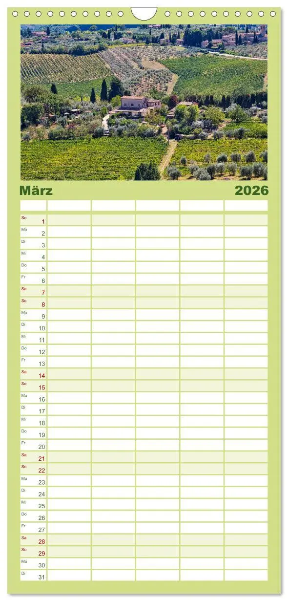 Bild: 9783516501872 | Familienplaner 2026 - Impressionen aus San Gimignano mit 5 Spalten...