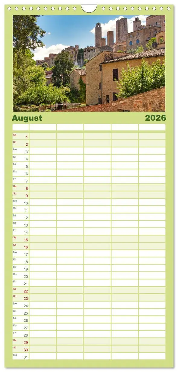 Bild: 9783516501872 | Familienplaner 2026 - Impressionen aus San Gimignano mit 5 Spalten...
