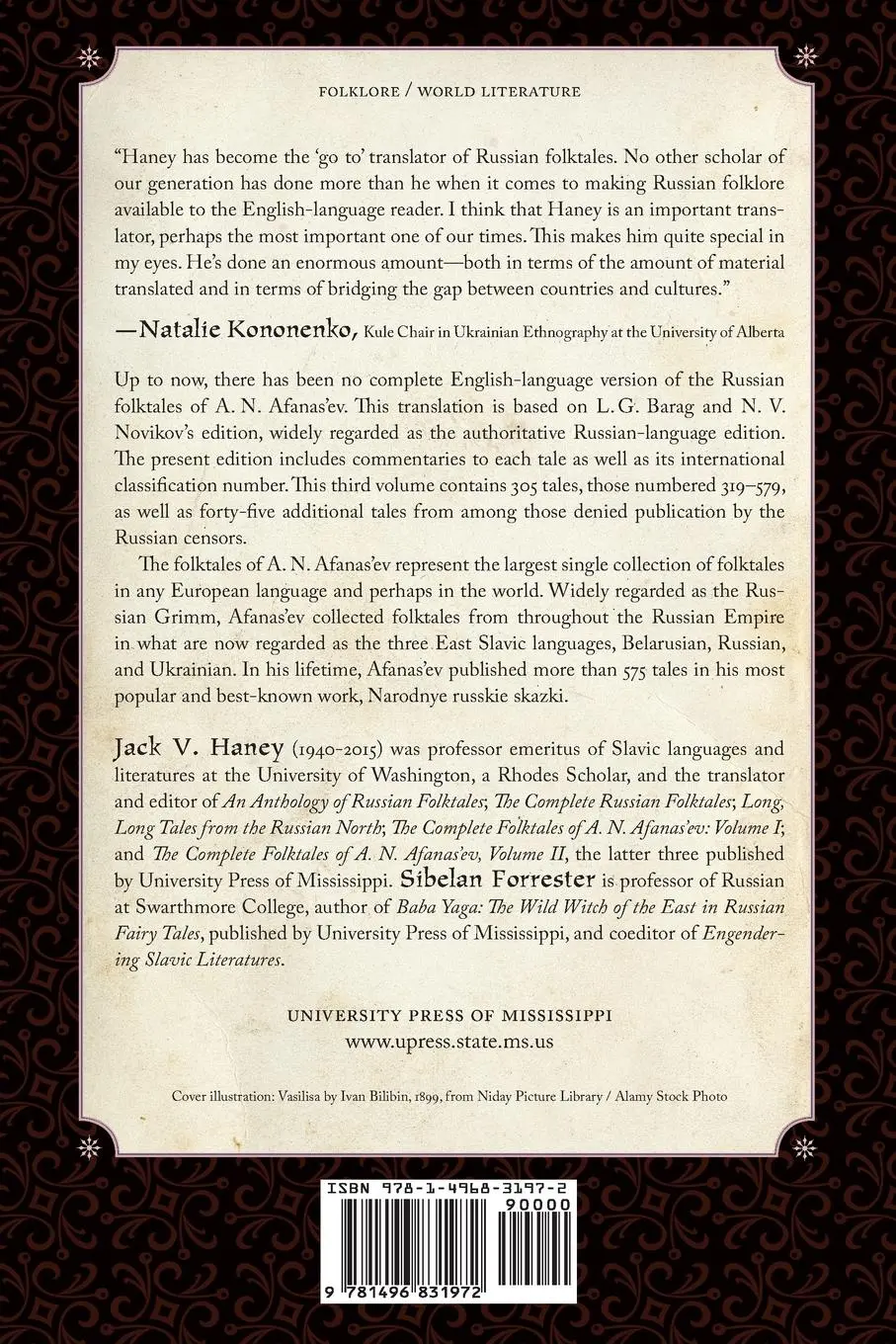 Rückseite: 9781496831972 | Complete Folktales of A. N. Afanas'ev, Volume III | Jack V Haney