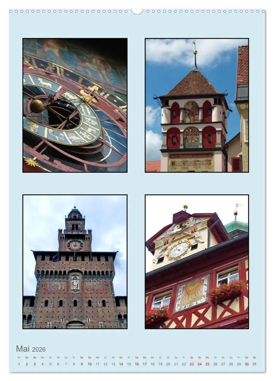 Bild: 9783516351972 | Uhr-Zeiten (Wandkalender 2026 DIN A2 hoch), CALVENDO Monatskalender