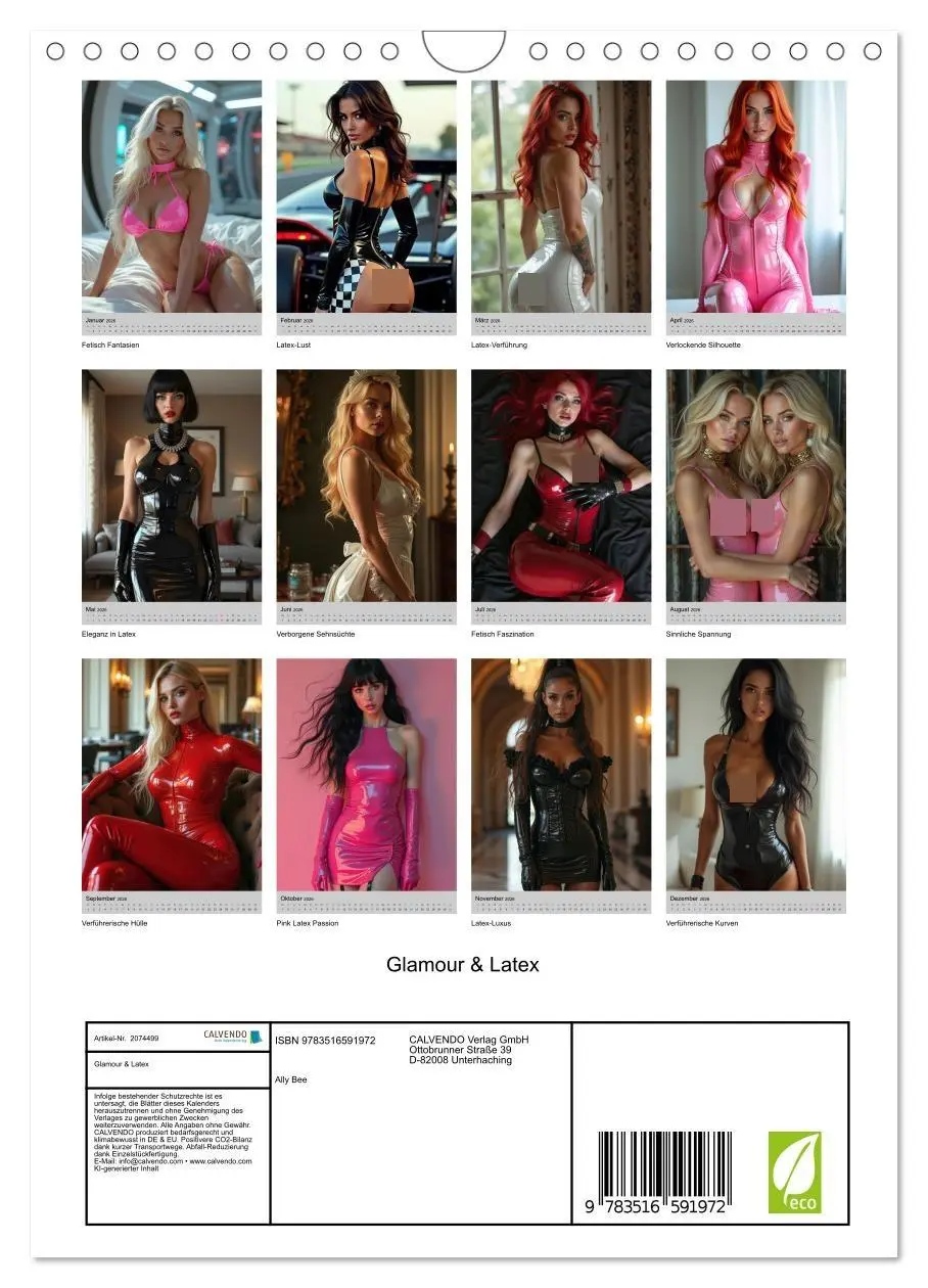 Bild: 9783516591972 | Glamour &amp; Latex (Wandkalender 2026 DIN A4 hoch), CALVENDO...