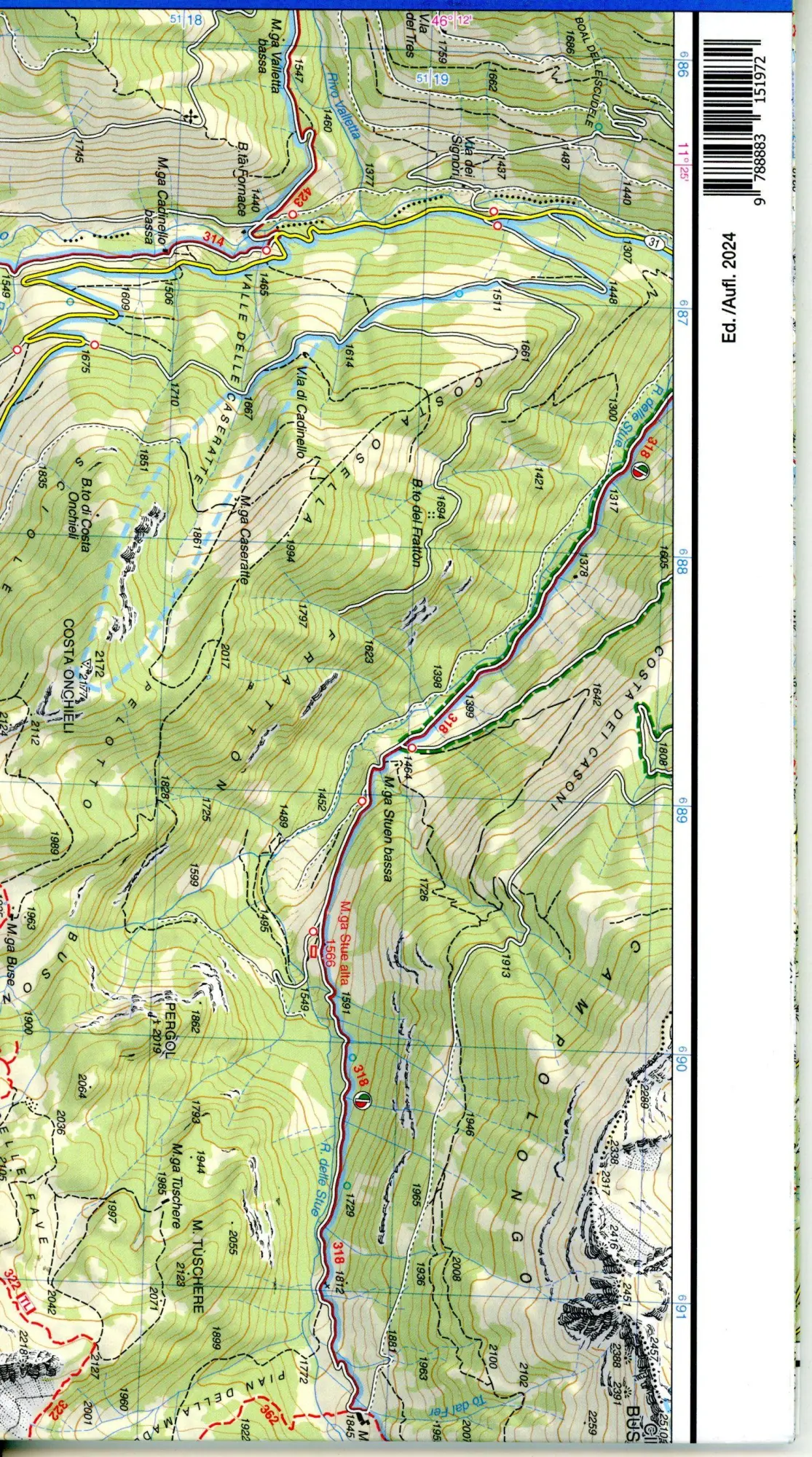 Bild: 9788883151972 | 58 Valsugana - Tesino Lagorai-Cima d'Asto | (Land-)Karte | Italienisch