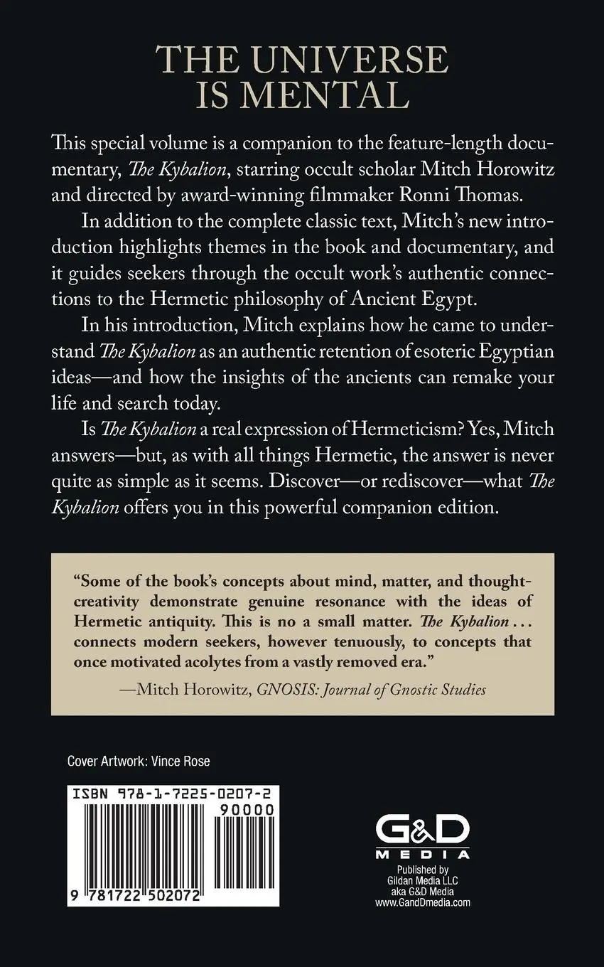 Rückseite: 9781722502072 | The Kybalion | The Universe is Mental | Mitch Horowitz (u. a.) | Buch