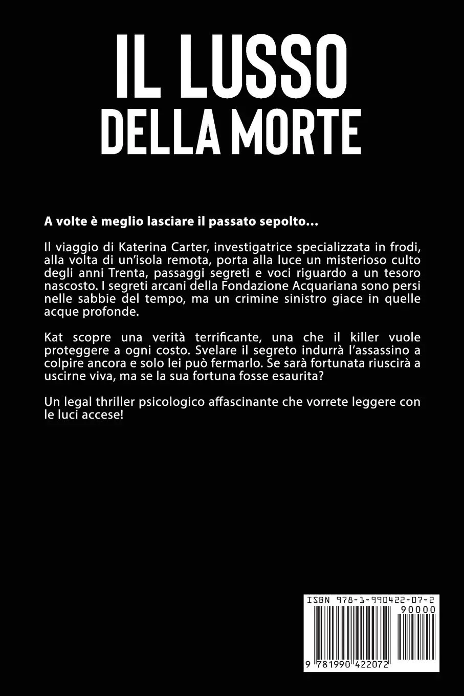 Rückseite: 9781990422072 | Il Lusso della Morte | Un Thriller di Katerina Carter | Colleen Cross
