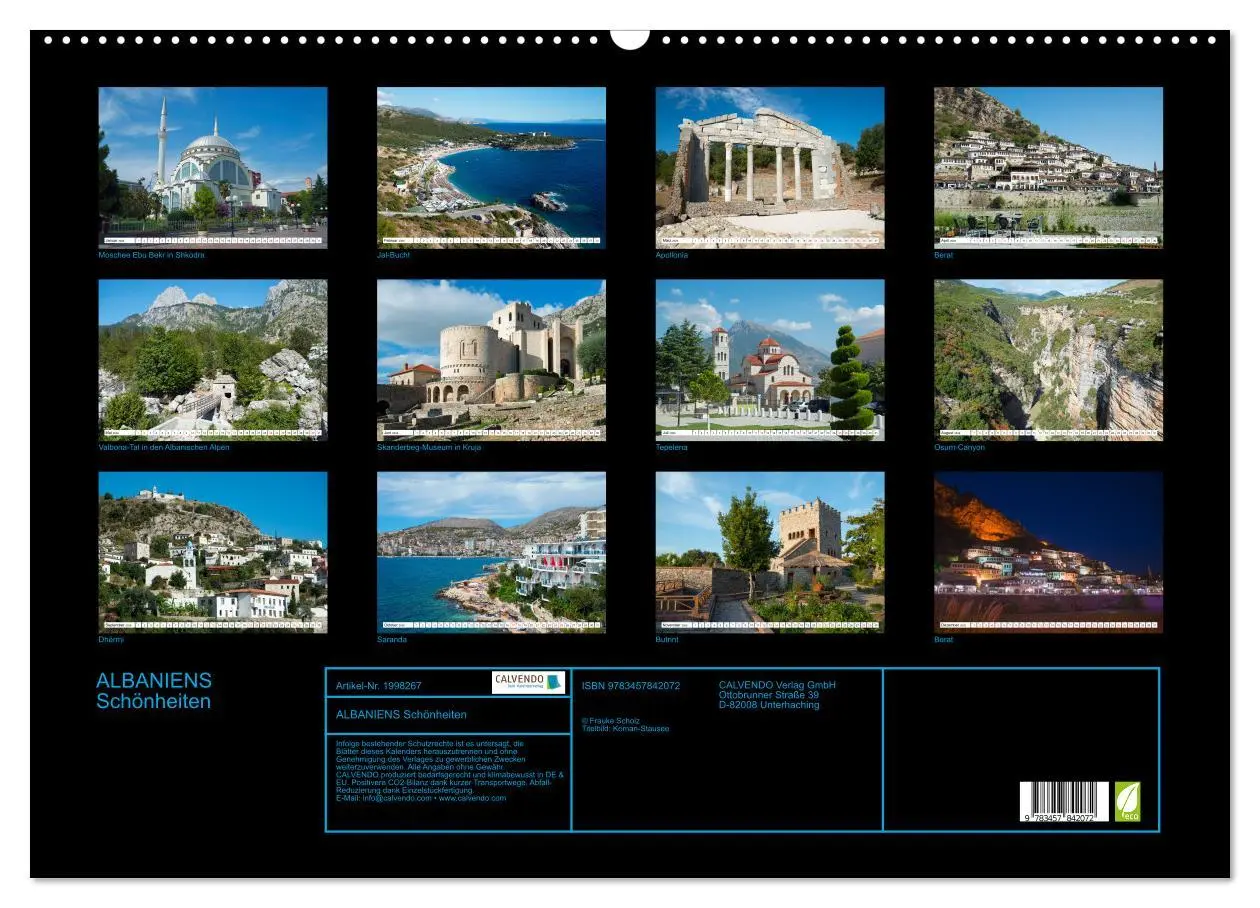 Bild: 9783457842072 | ALBANIENS Schönheiten (Wandkalender 2026 DIN A2 quer), CALVENDO...