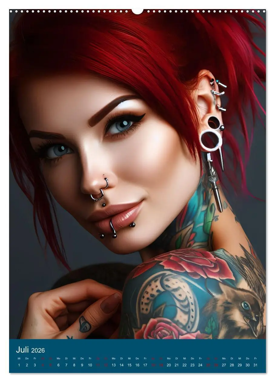 Bild: 9783516242072 | Tattoo und Piercing Women (hochwertiger Premium Wandkalender 2026...