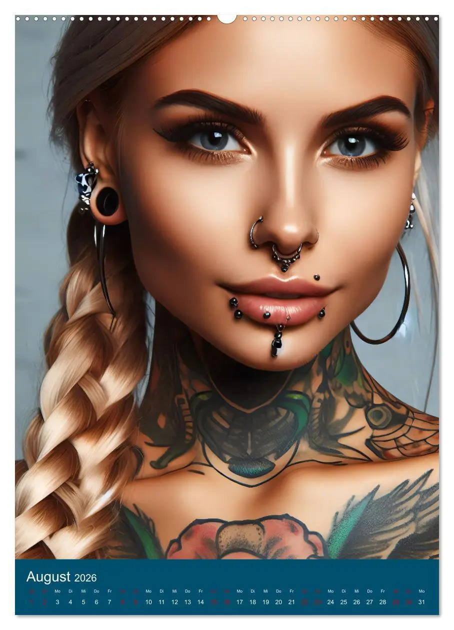 Bild: 9783516242072 | Tattoo und Piercing Women (hochwertiger Premium Wandkalender 2026...