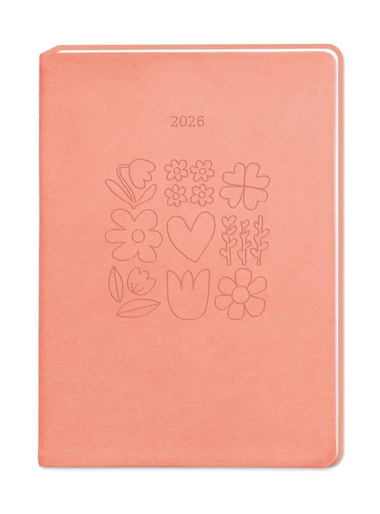 Cover: 9783986362072 | Terminplaner Lederlook 2026 Peach | Terminplaner Lederlook A6 | 136 S.