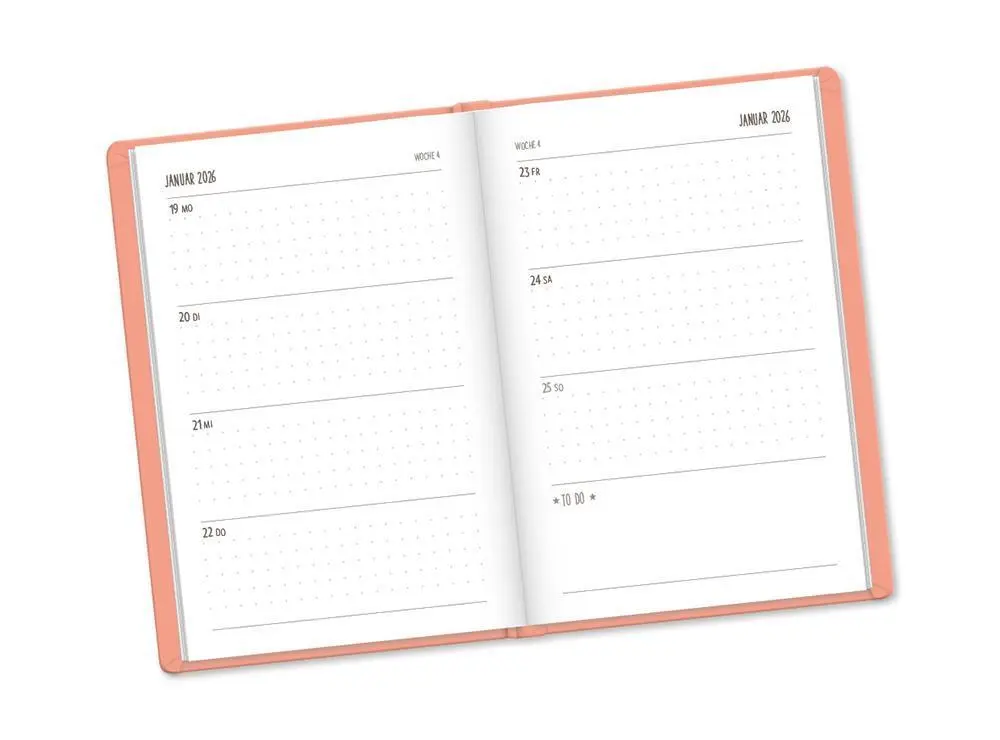 Bild: 9783986362072 | Terminplaner Lederlook 2026 Peach | Terminplaner Lederlook A6 | 136 S.