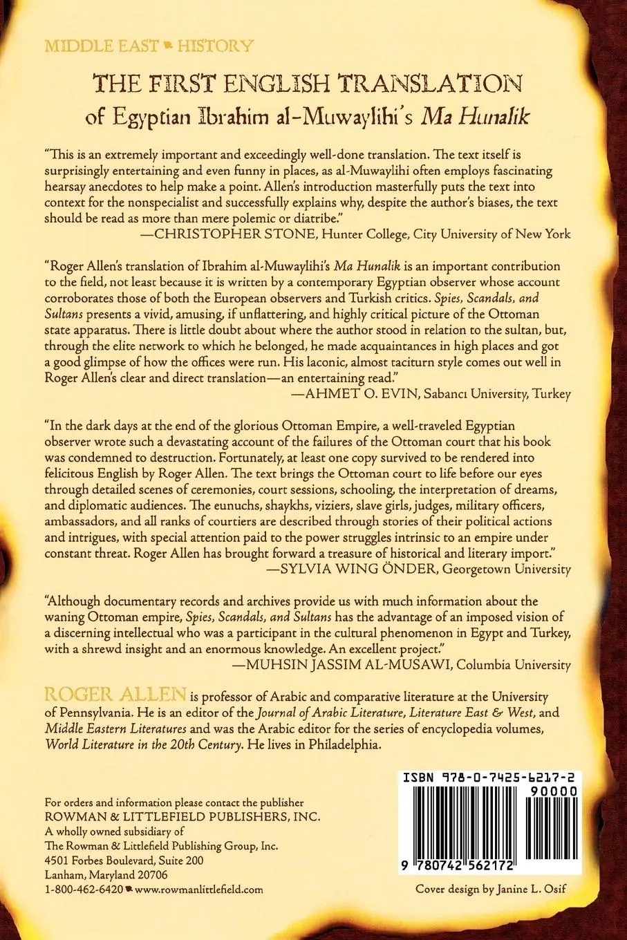 Rückseite: 9780742562172 | Spies, Scandals, and Sultans | Ibrahim Muwaylihi | Taschenbuch | 2007