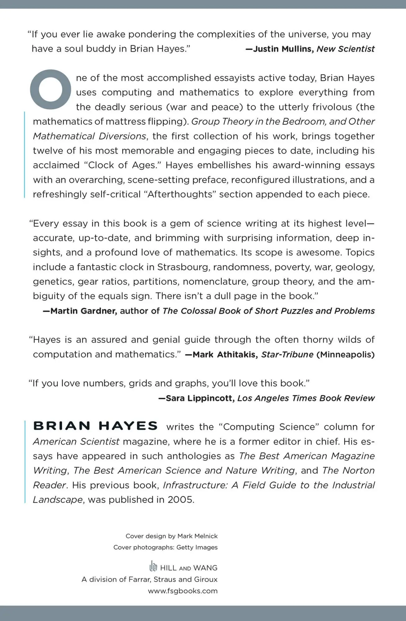 Rückseite: 9780809052172 | Group Theory in the Bedroom, and Other Mathematical Diversions | Hayes