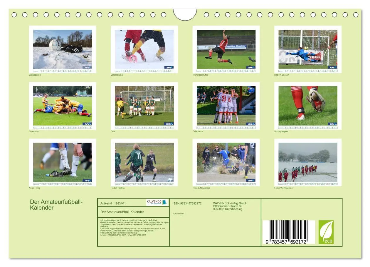Bild: 9783457692172 | Der Amateurfußball-Kalender (Wandkalender 2026 DIN A4 quer),...