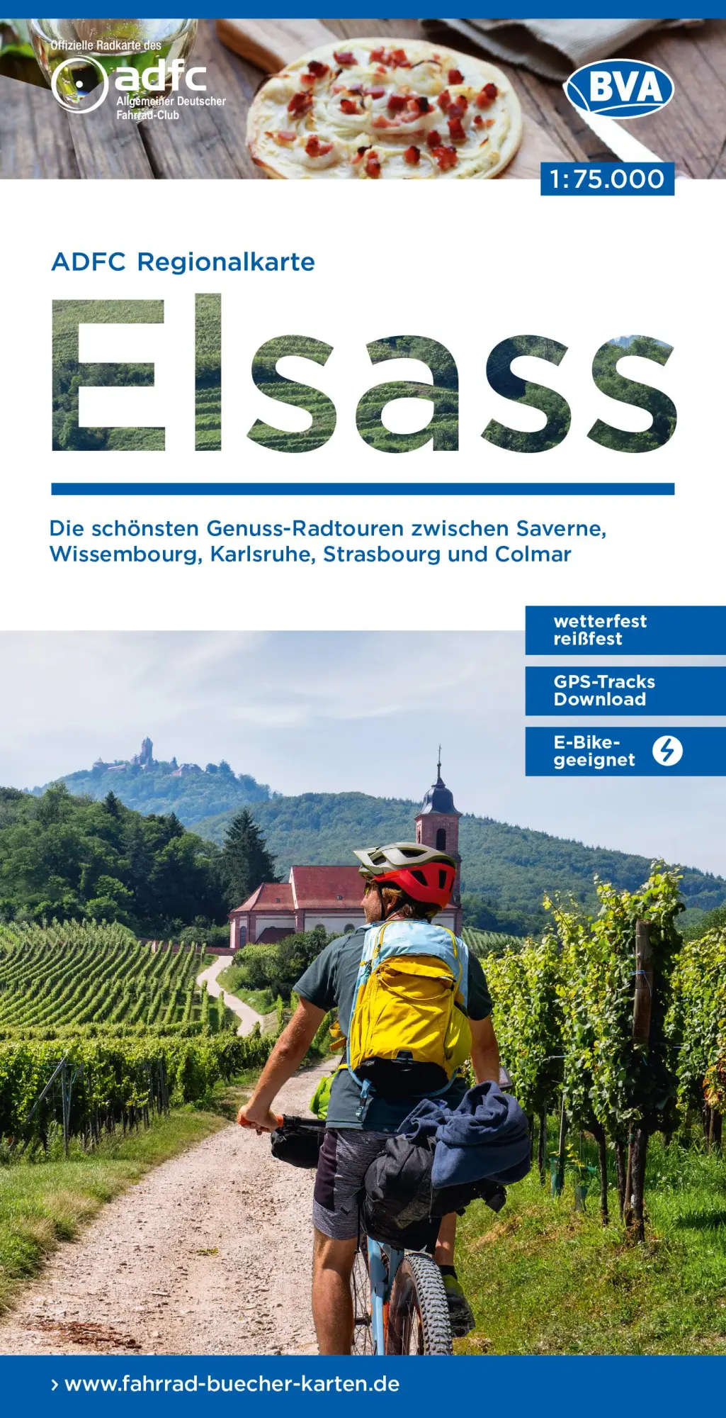 Cover: 9783969902172 | ADFC-Regionalkarte Elsass, 1:75.000, mit Tagestourenvorschlägen,...