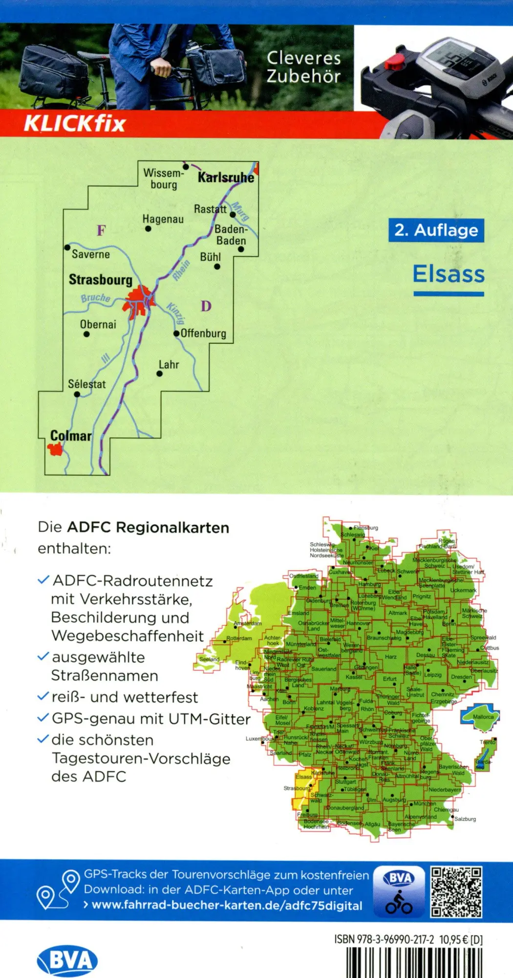 Bild: 9783969902172 | ADFC-Regionalkarte Elsass, 1:75.000, mit Tagestourenvorschlägen,...