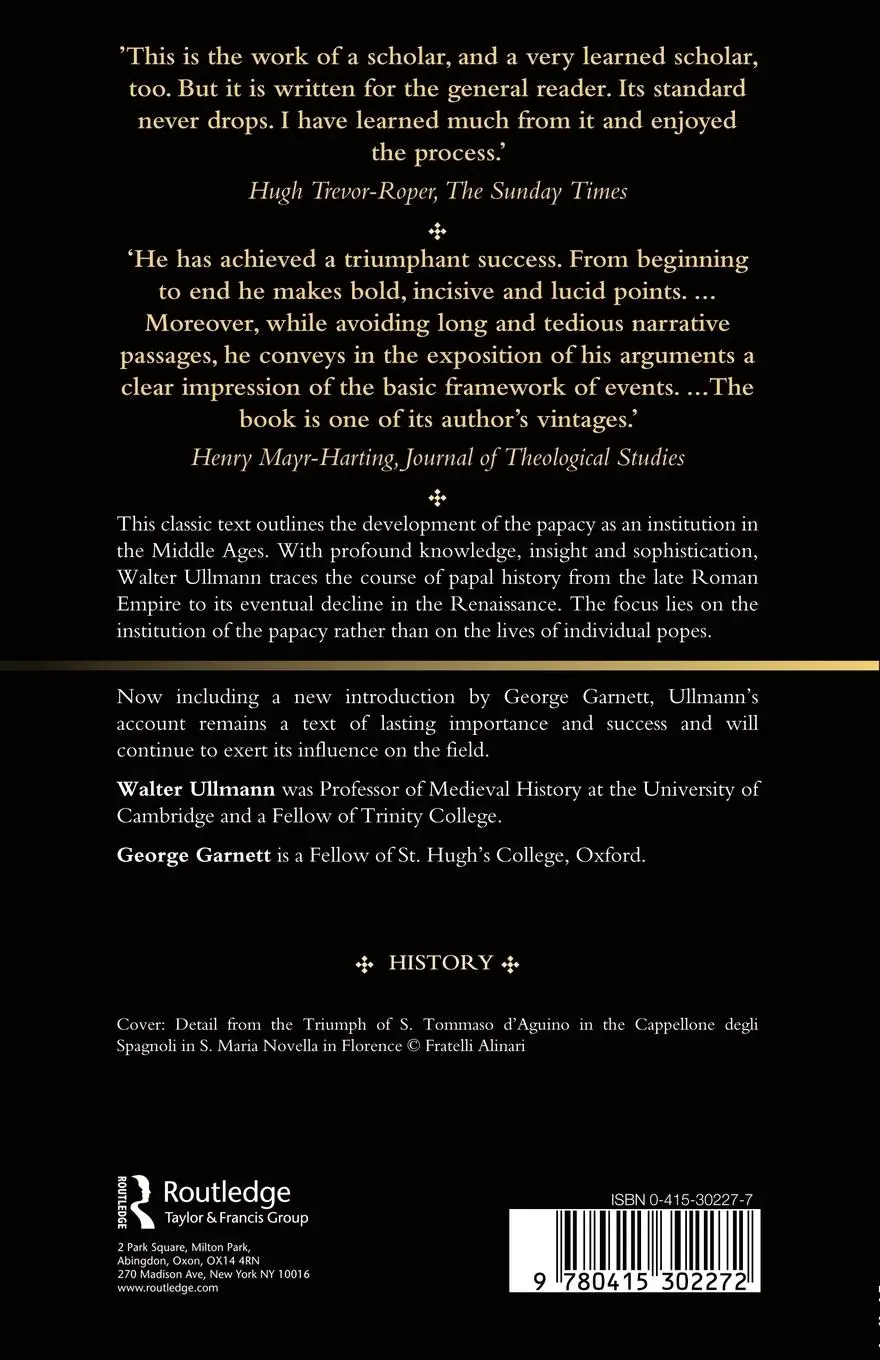 Rückseite: 9780415302272 | A Short History of the Papacy in the Middle Ages | Walter Ullmann