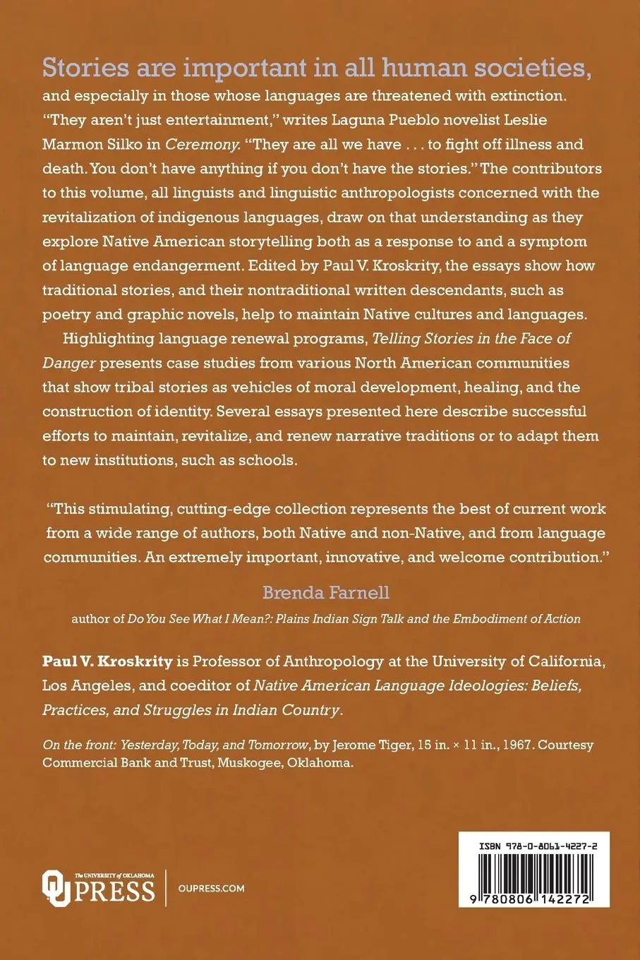 Rückseite: 9780806142272 | Telling Stories in the Face of Danger | Paul V. Kroskrity | Buch