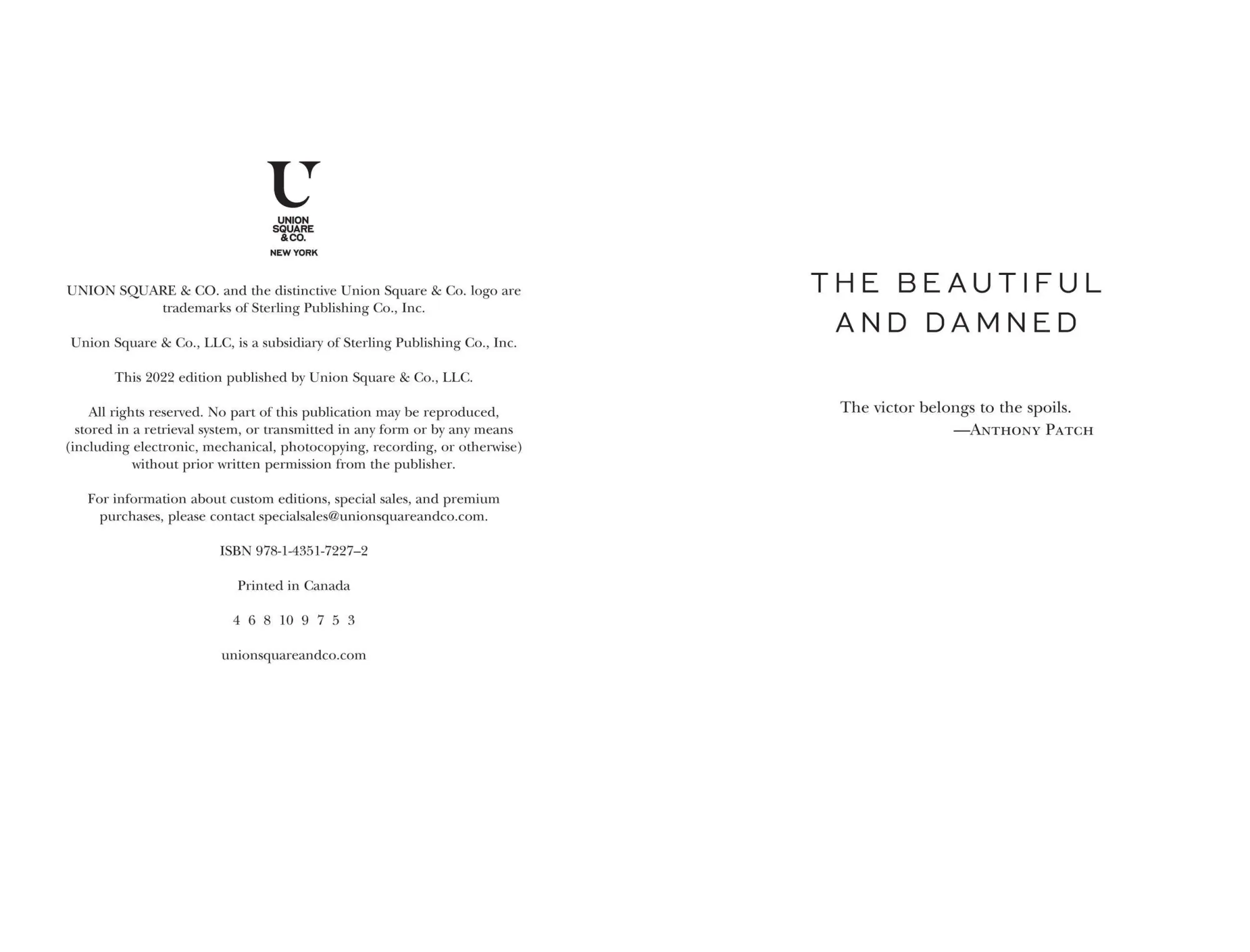 Bild: 9781435172272 | The Beautiful and Damned | F Scott Fitzgerald | Taschenbuch | Englisch