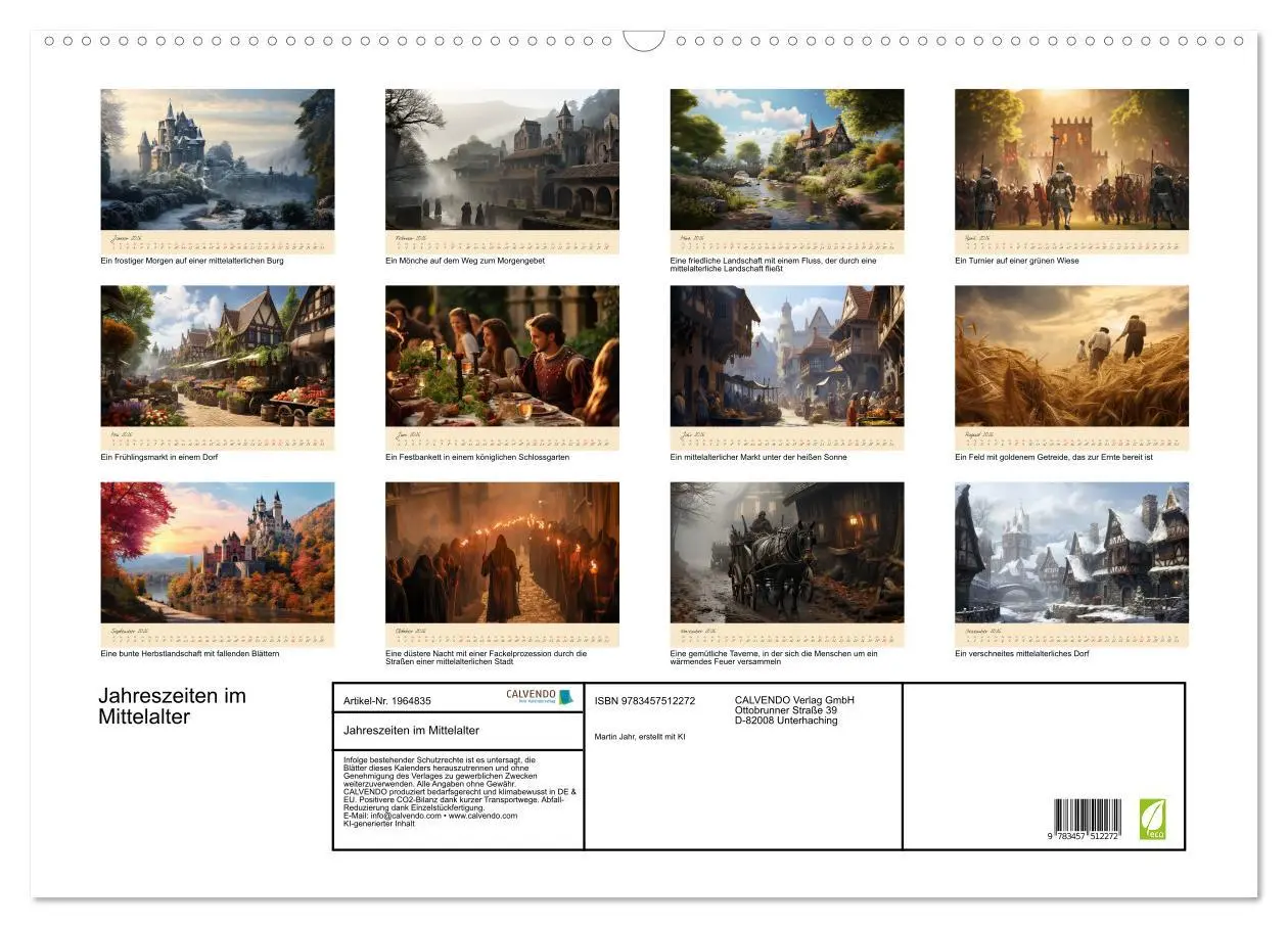 Bild: 9783457512272 | Jahreszeiten im Mittelalter (Wandkalender 2026 DIN A2 quer),...