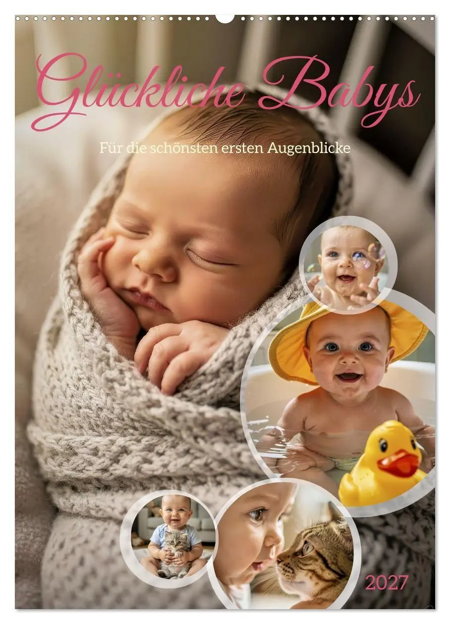Cover: 9783516772272 | Glückliche Babys (Wandkalender 2027 DIN A2 hoch), CALVENDO...