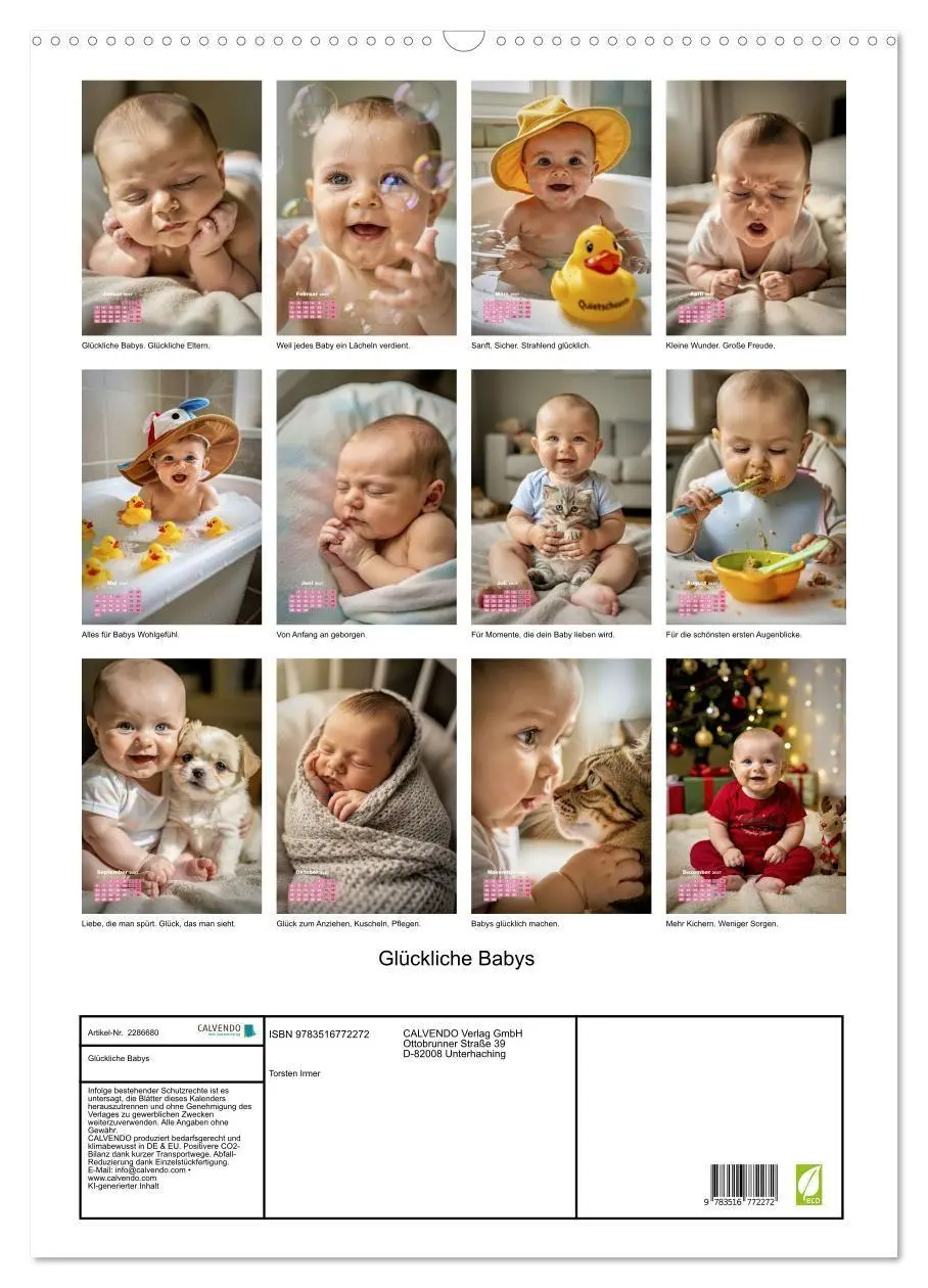 Bild: 9783516772272 | Glückliche Babys (Wandkalender 2027 DIN A2 hoch), CALVENDO...