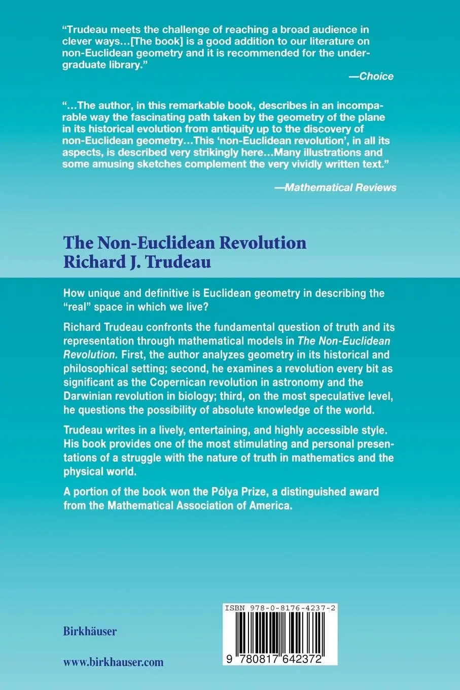 Rückseite: 9780817642372 | The Non-Euclidean Revolution | With an Introduction by H.S.M Coxeter