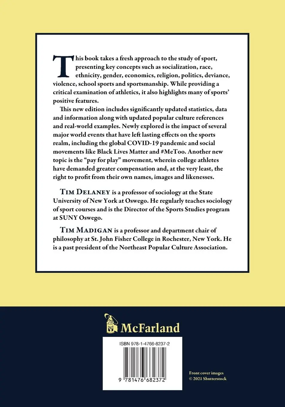 Rückseite: 9781476682372 | The Sociology of Sports | An Introduction, 3d ed. | Delaney (u. a.)