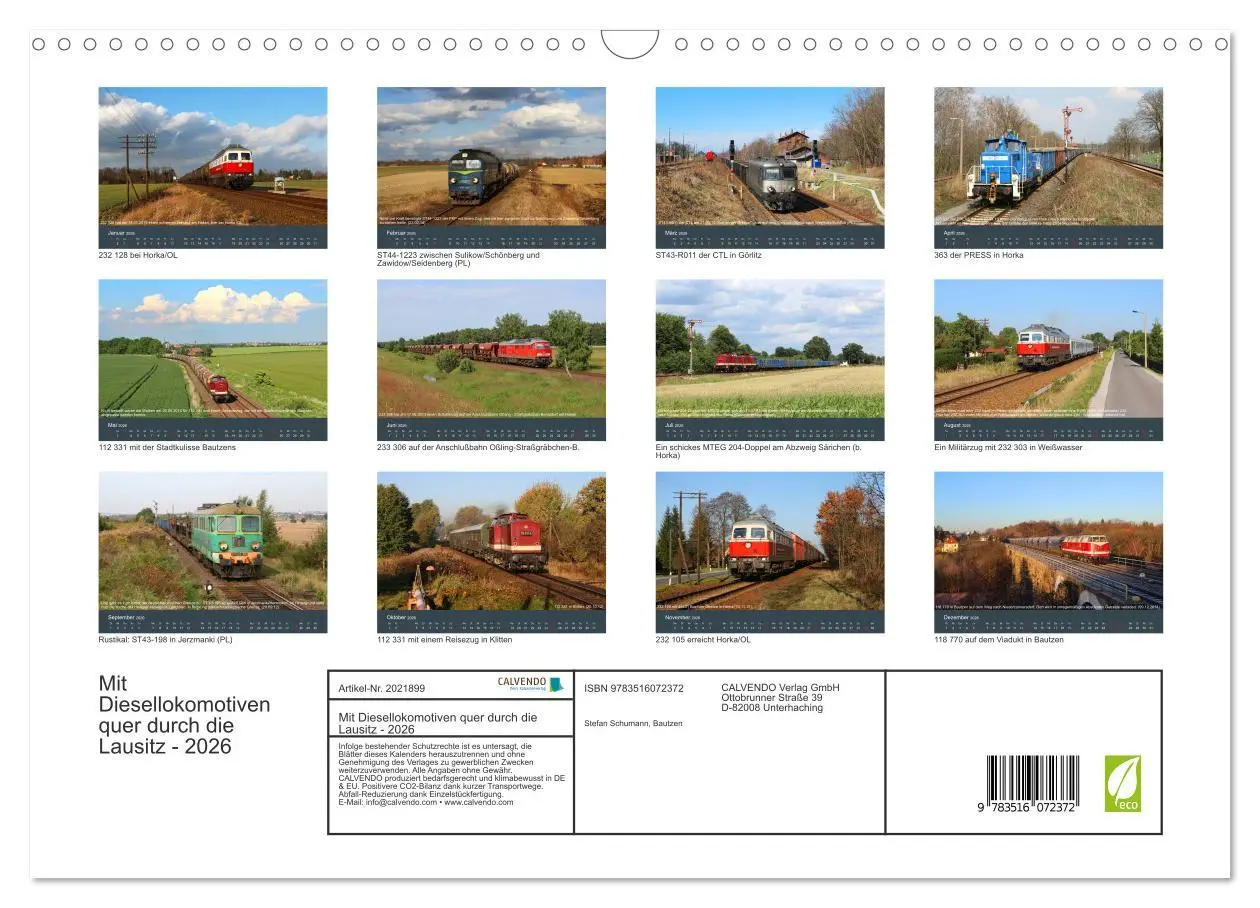 Bild: 9783516072372 | Mit Diesellokomotiven quer durch die Lausitz - 2026 (Wandkalender...