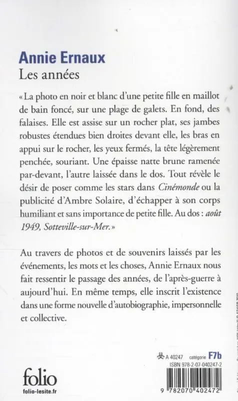 Rückseite: 9782070402472 | Les années | Annie Ernaux | Taschenbuch | 254 S. | Französisch | 2010