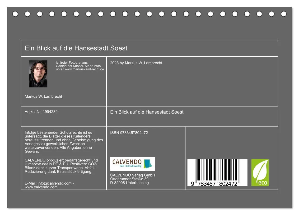 Bild: 9783457802472 | Ein Blick auf die Hansestadt Soest (Tischkalender 2026 DIN A5...