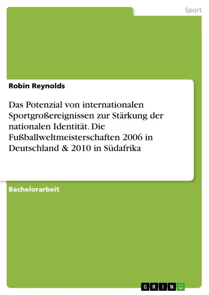 Cover: 9783668452572 | Das Potenzial von internationalen Sportgroßereignissen zur Stärkung...