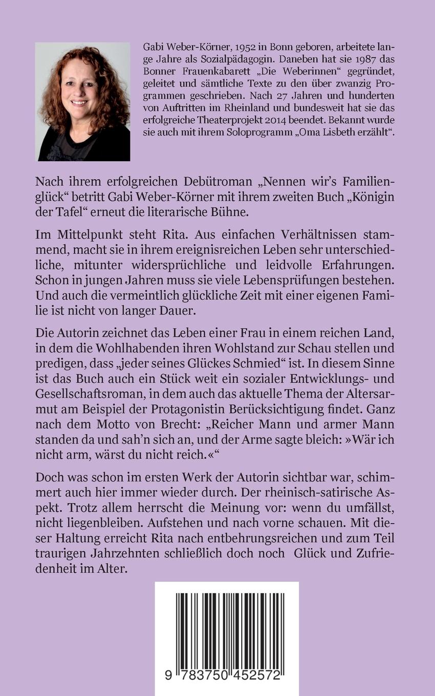 Rückseite: 9783750452572 | Königin der Tafel | Gabi Weber-Körner | Taschenbuch | 192 S. | Deutsch