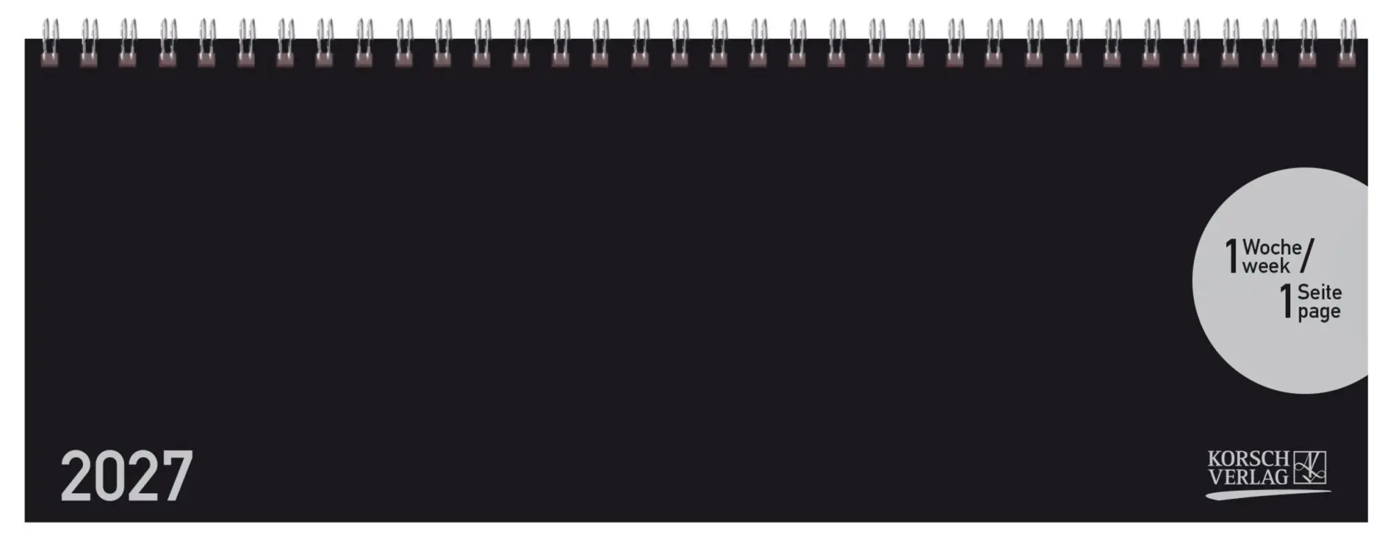 Cover: 9783819302572 | Tischquerkalender Classic Colourlux schwarz 2027 | Korsch Verlag