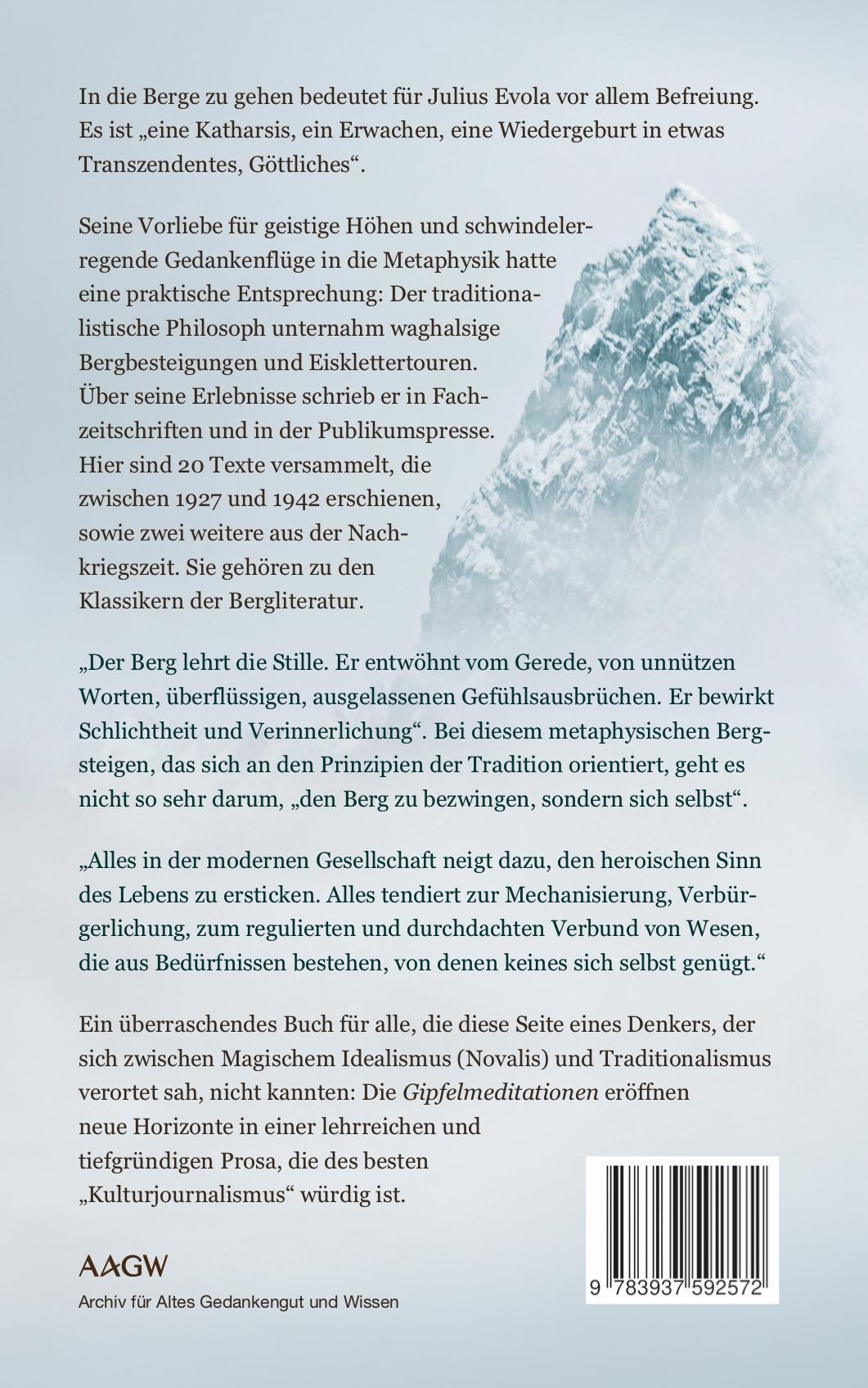 Rückseite: 9783937592572 | Gipfelmeditationen | Die spirituelle Bedeutung des Bergsteigens | Buch