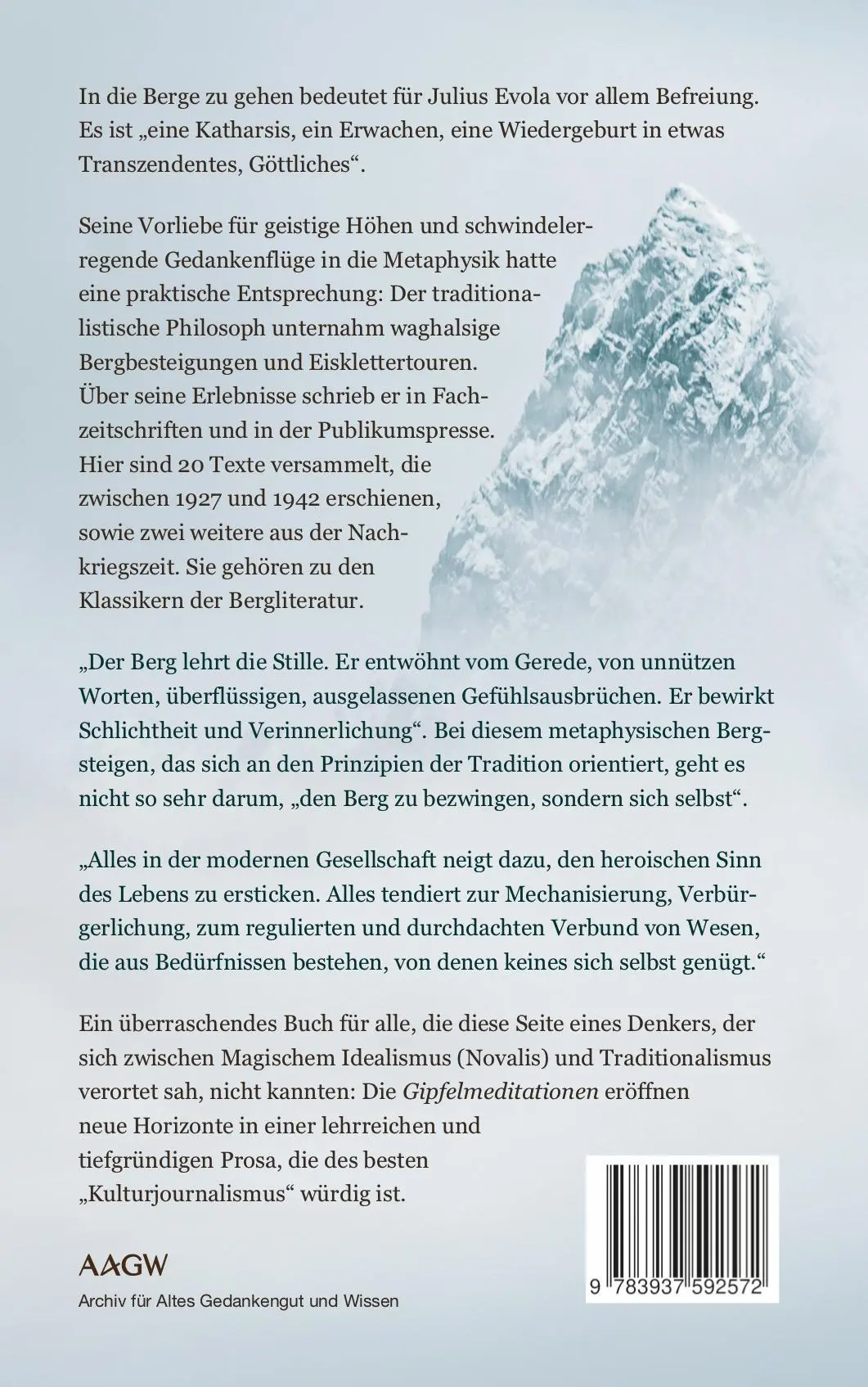 Rückseite: 9783937592572 | Gipfelmeditationen | Die spirituelle Bedeutung des Bergsteigens | Buch