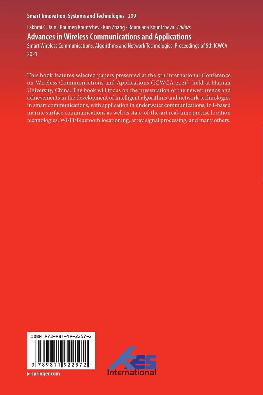 Rückseite: 9789811922572 | Advances in Wireless Communications and Applications | Jain (u. a.)