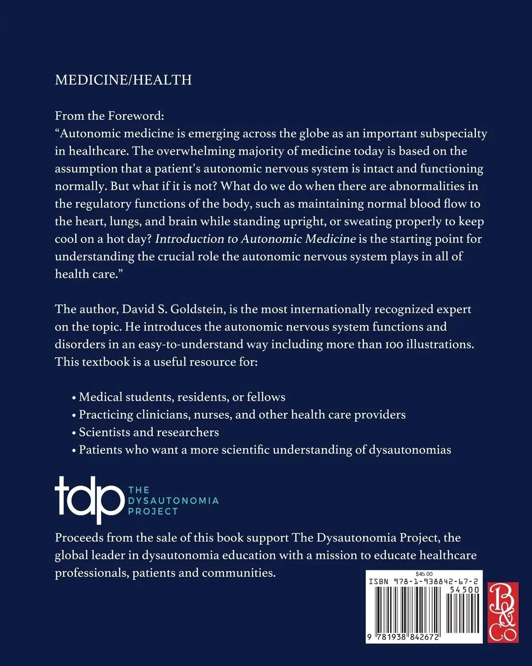 Rückseite: 9781938842672 | INTRODUCTION TO AUTONOMIC MEDICINE | David S Goldstein | Taschenbuch