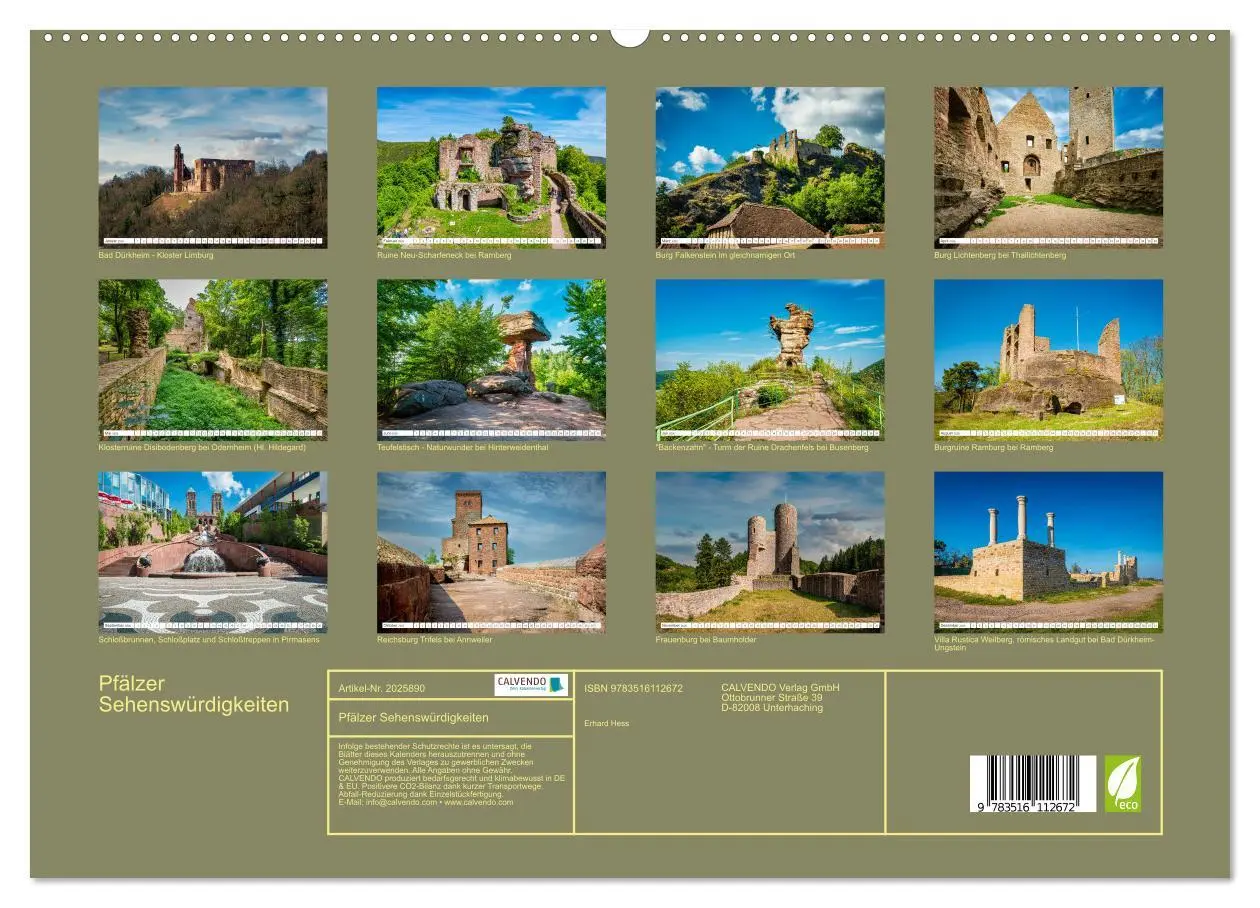 Bild: 9783516112672 | Pfälzer Sehenswürdigkeiten (hochwertiger Premium Wandkalender 2026...