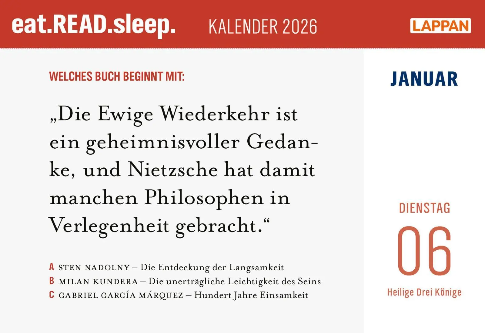 Bild: 9783830322672 | eat.READ.sleep Tageskalender 2026 | Kalender | 640 S. | Deutsch | 2026