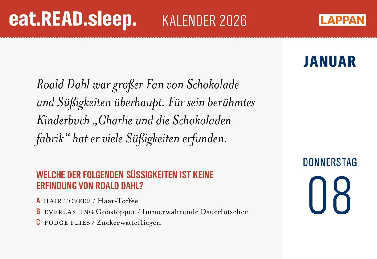 Bild: 9783830322672 | eat.READ.sleep Tageskalender 2026 | Kalender | 640 S. | Deutsch | 2026