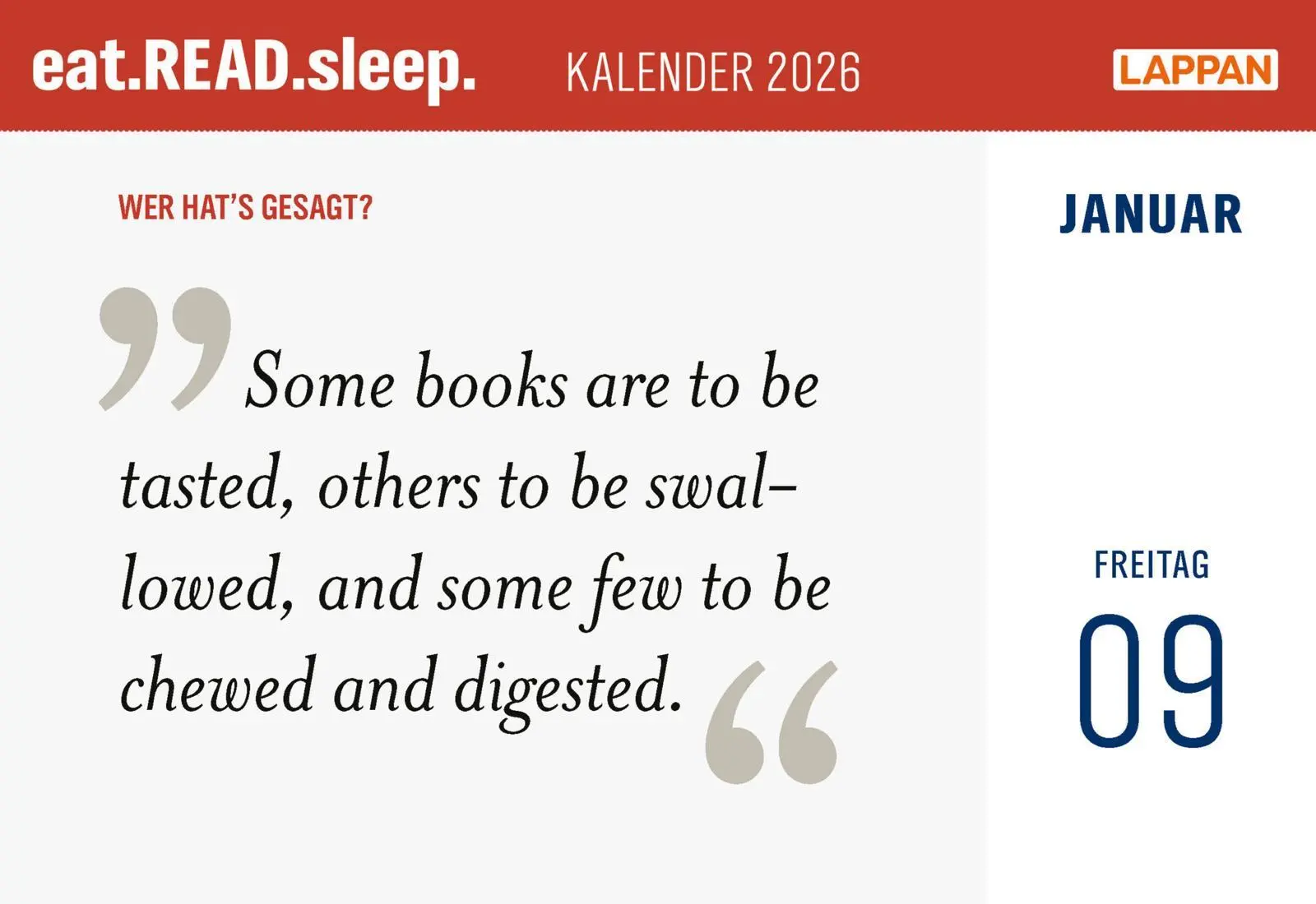 Bild: 9783830322672 | eat.READ.sleep Tageskalender 2026 | Kalender | 640 S. | Deutsch | 2026