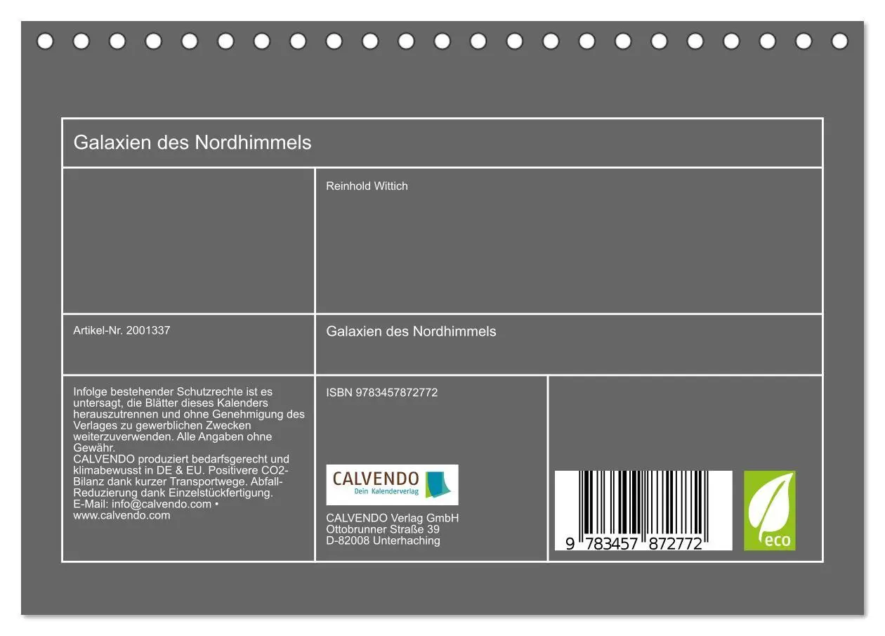 Bild: 9783457872772 | Galaxien des Nordhimmels (Tischkalender 2026 DIN A5 quer), CALVENDO...
