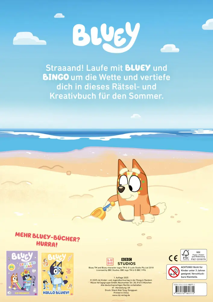 Bild: 9783570182772 | BLUEY - Blueys Strand | Ein Rätsel- und Kreativ-Buch für die Ferien