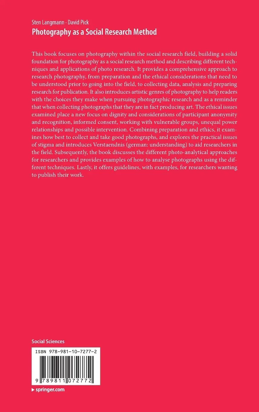 Rückseite: 9789811072772 | Photography as a Social Research Method | David Pick (u. a.) | Buch