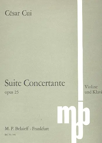 Cover: 9790203002772 | Suite Concertante op. 25 | César Cui | Buch | EAN 9790203002772